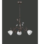 Chandeliers - TRIO TRADITIO Pendant 3xE14 antique rust alabaster 110700328 - product 1