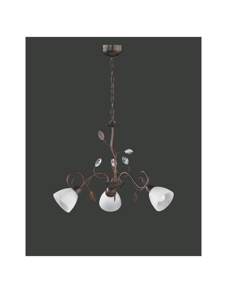 Chandeliers - TRIO TRADITIO Pendant 3xE14 antique rust alabaster 110700328 - product kolory-swiatla.pl 1