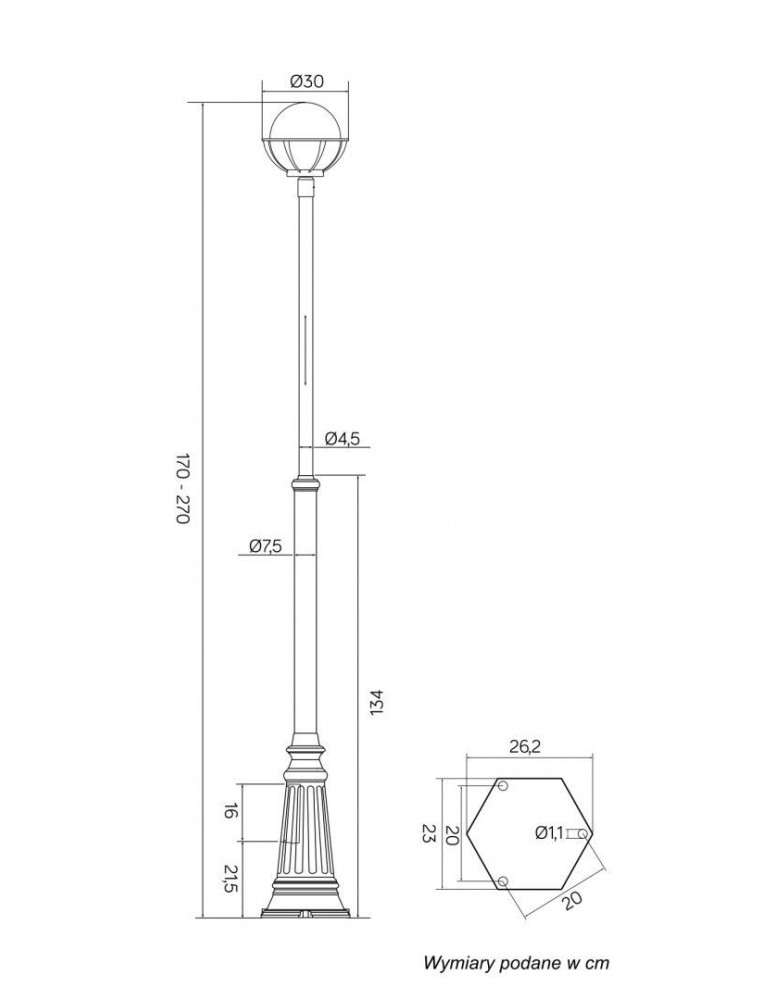 Outdoor lanterns - SU-MA Spheres with basket E27, 1x60W, 230V OGMWN 1 KPO 250 - product kolory-swiatla.pl 7