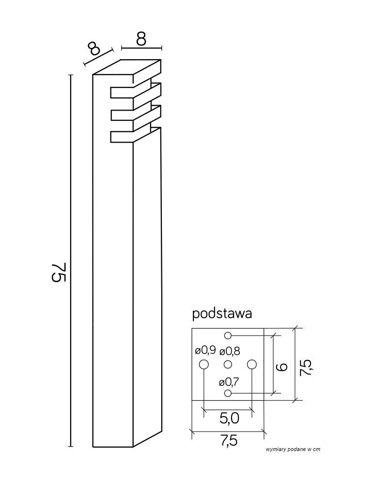 Standing garden lamps - SU-MA RADO E27, 1x18W, 230V standing RADO 1 DG - product kolory-swiatla.pl 4