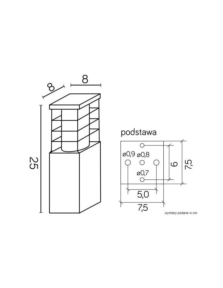 Standing garden lamps - SU-MA RADO E27, 1x18W, 230V standing RADO II 3 AL - product kolory-swiatla.pl 5