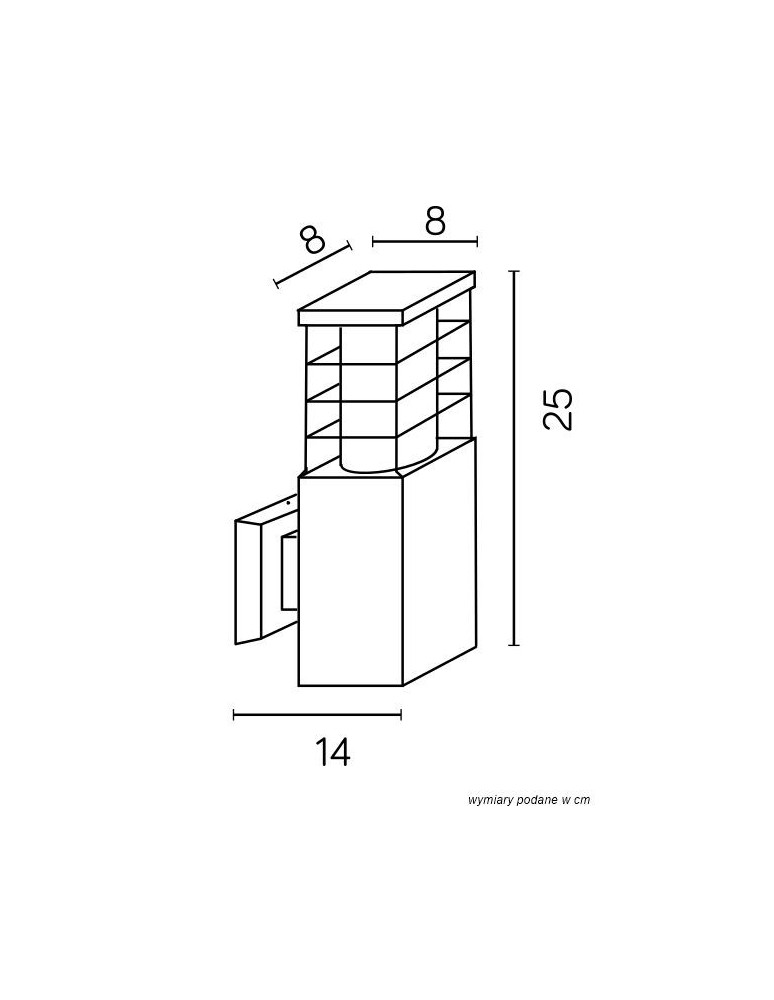 Outdoor wall lamps - SU-MA RADO E27, 1x18W, 230V wall lamp RADO II K BL - product kolory-swiatla.pl 4