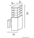 Outdoor wall lamps - SU-MA RADO E27, 1x18W, 230V wall lamp RADO II K DG - product 4