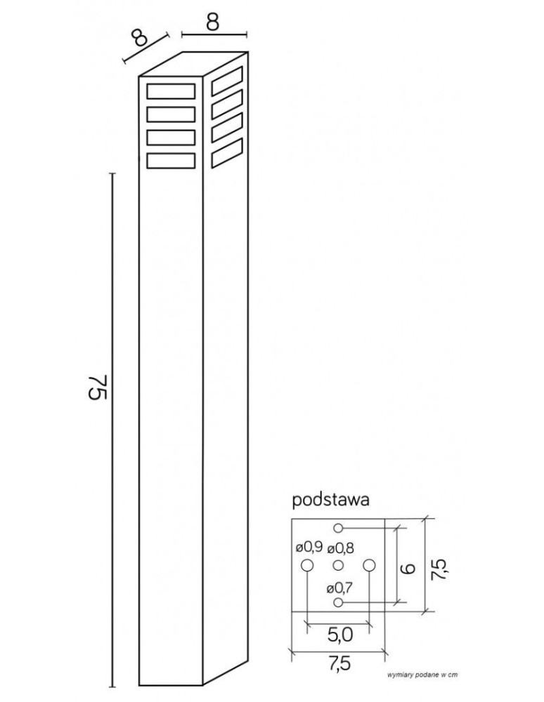 Standing garden lamps - SU-MA RADO E27, 1x18W, 230V standing RADO III 1 DG - product kolory-swiatla.pl 4