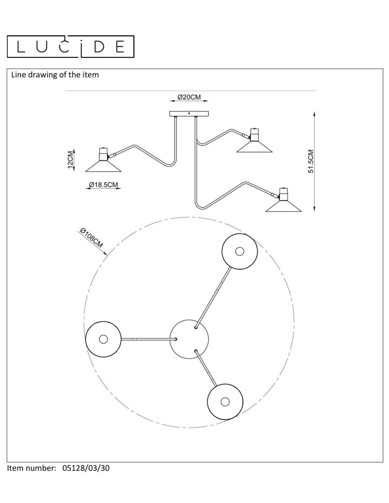 Spotlight ceiling lamps - Lucide PEPIJN Ceiling 3xE14 black 05128/03/30 - product kolory-swiatla.pl 19