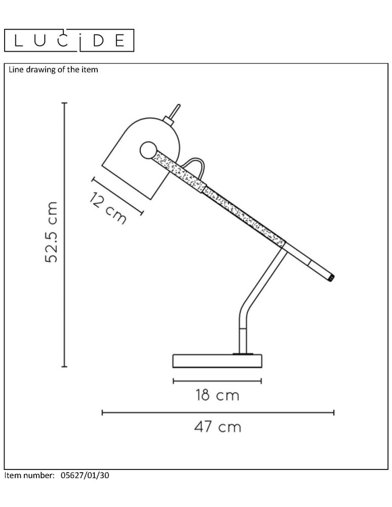 Reading table lamps - Lucide WAYLON Desk 1xE27 black brown 05627/01/30 - product kolory-swiatla.pl 25