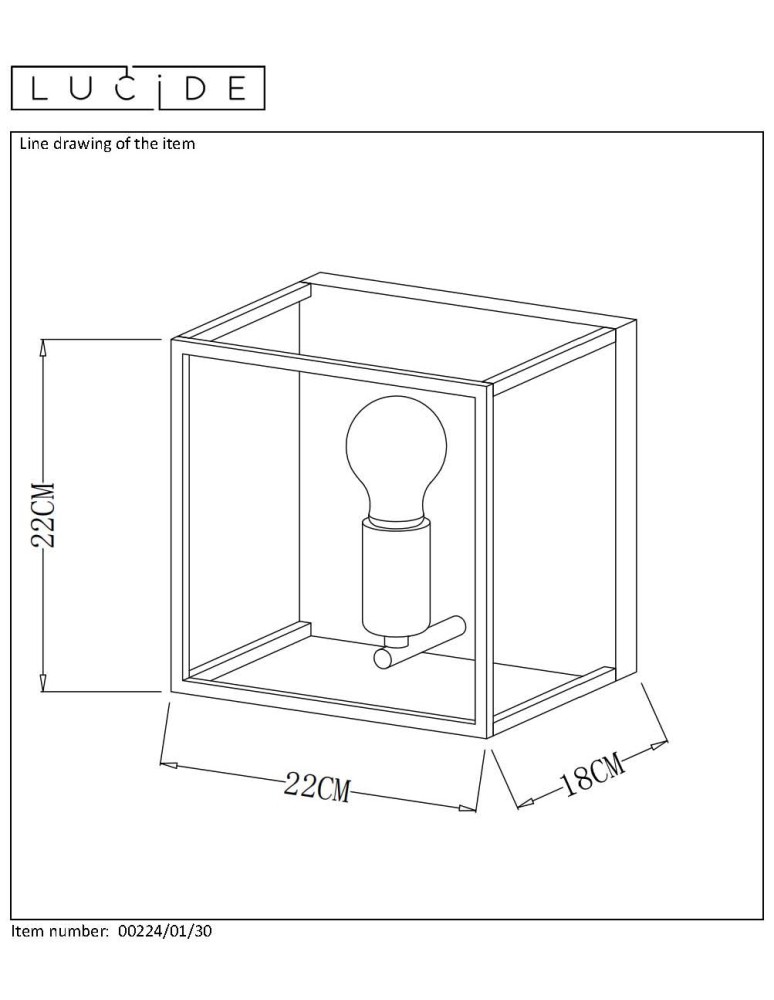 Wall lamps - Lucide RUBEN Wall mounted 1xE27 satin black brass 00224/01/30 - product kolory-swiatla.pl 25