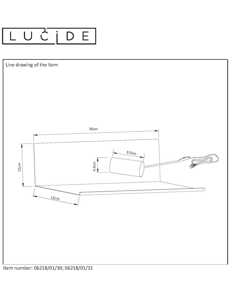 Scandinavian style wall lamps - Lucide SEBO Wall-mounted E27/40W L35 W 06218/01/30 - product kolory-swiatla.pl 29