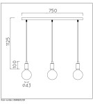 Triple pendant lamps - Lucide FIX MULTIPLE Pendant 3xE27/60W Black 08408/03/30 - product 16