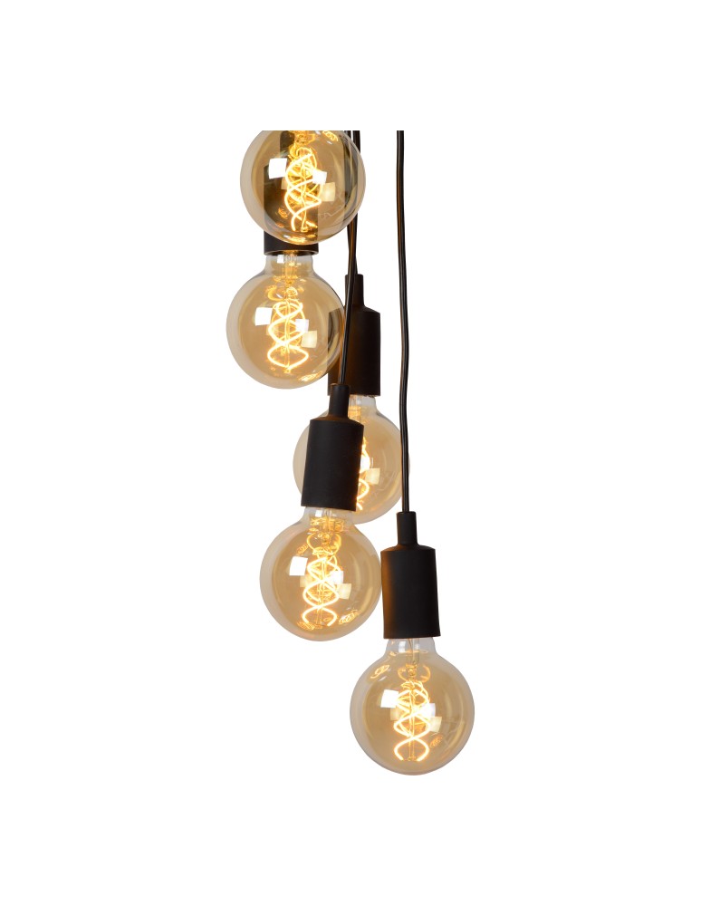 Pendant lamps - Lucide FIX MULTIPLE Pendant 7xE27 black 08408/07/30 - product kolory-swiatla.pl 21