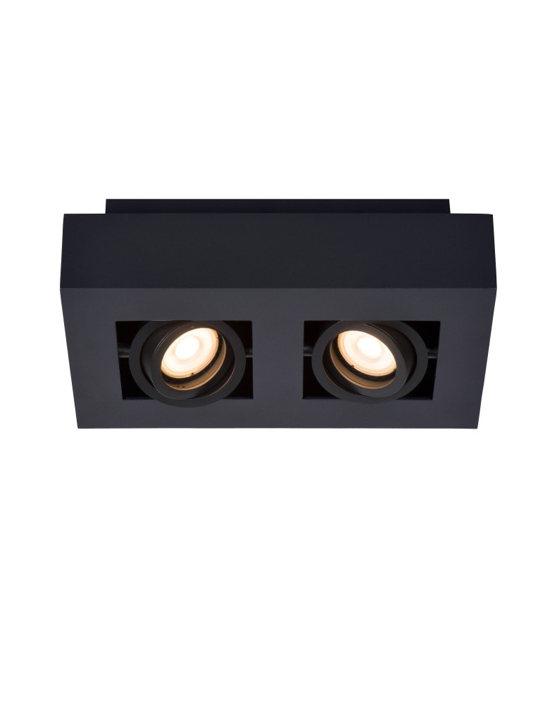 Ceiling luminaires for replaceable light source - Lucide XIRAX Ceiling 2xGU10 black 09119/11/30 - product kolory-swiatla.pl 1