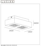 Ceiling luminaires for replaceable light source - Lucide XIRAX Ceiling 2xGU10 black 09119/11/30 - product 22
