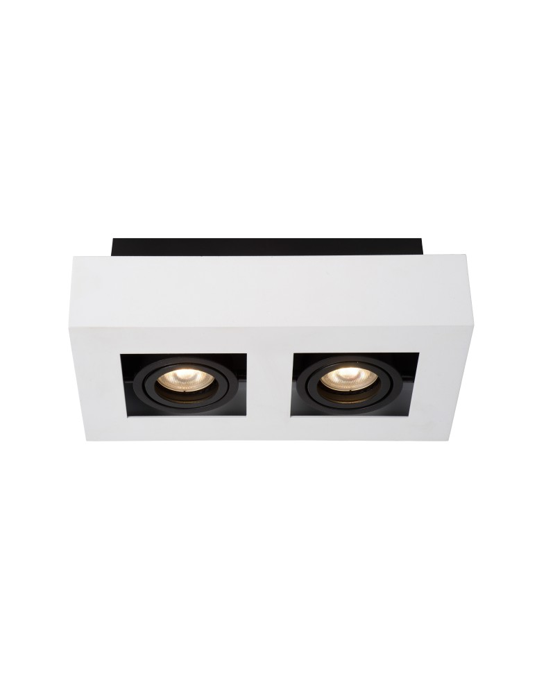 Ceiling luminaires for replaceable light source - Lucide XIRAX Ceiling 2xGU10 white black 09119/11/31 - product kolory-swiatla.pl 1
