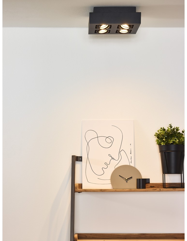 Plafonds - Lucide XIRAX Ceiling 4xGU10 black 09119/21/30 - product kolory-swiatla.pl 14