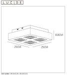 Plafonds - Lucide XIRAX Ceiling 4xGU10 black 09119/21/30 - product 16