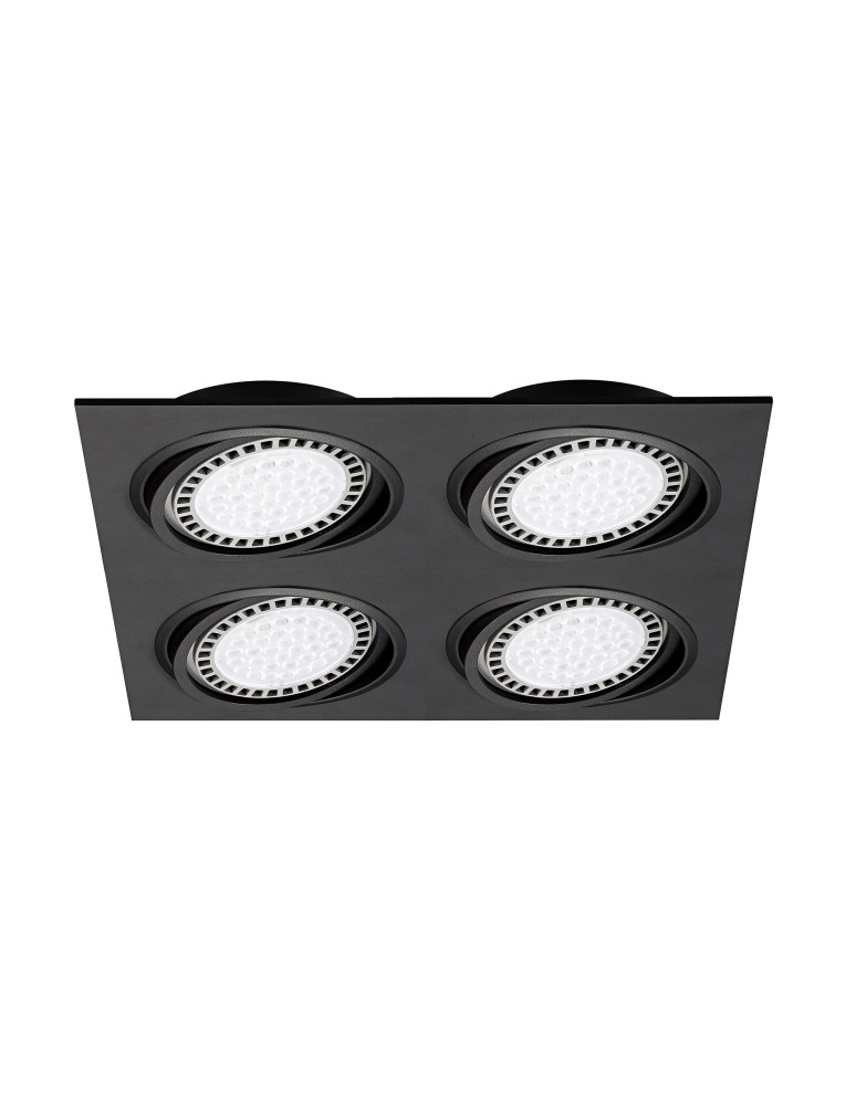 Square flush-mounted lamps - Zuma Line BOXY DL 4 SPOT BLACK/BLACK 20073-BK flush mounted lamp. - product kolory-swiatla.pl 1