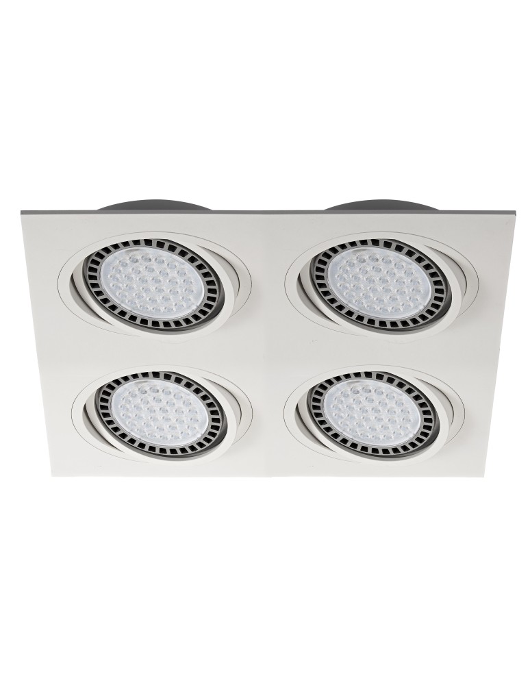 Square flush-mounted lamps - Zuma Line BOXY DL 4 SPOT WHITE/WHITE 20073-WH flush-mounted lamp. - product kolory-swiatla.pl 1