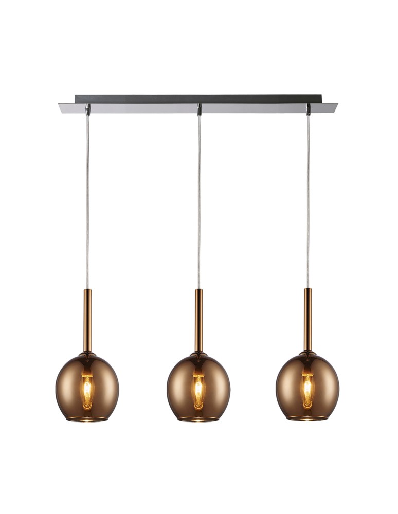 Triple pendant lamps - Zuma Line MONIC Pendant Lamp Copper E14 40W MD1629-3A. - product kolory-swiatla.pl 1