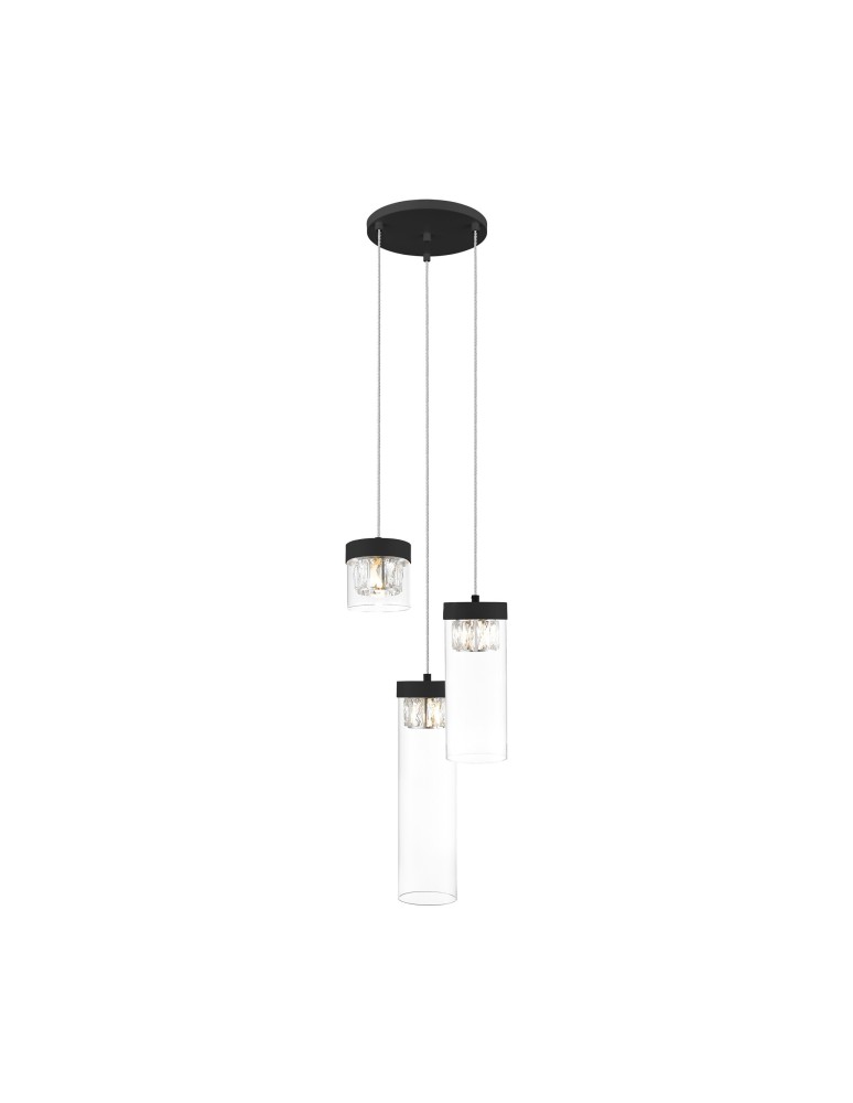 Triple pendant lamps - Zuma Line GEM Pendant Lamp Black G9 28W P0389-03D-P7AC. - product kolory-swiatla.pl 1