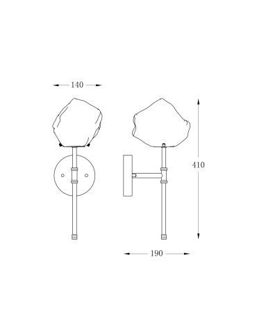 Zuma Line ROCK Kinkiet Czarny/Złoty G9 28W W0488-01D-SEAC - produkt 2