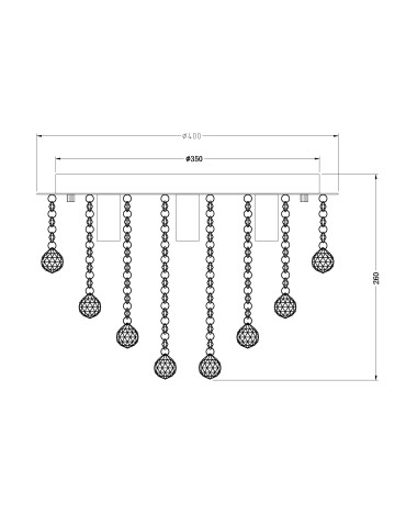 Zuma Line ALEX Silver E14 40W Ceiling Lamp RLX94874-5. - product 2