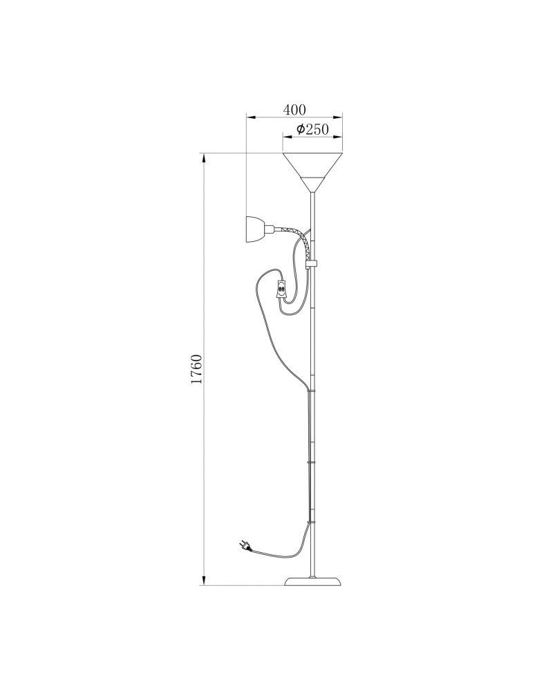 Floor lamps - Zuma Line TWINS Floor Lamp E27, E14 60W/40W RLL94898-2. - product kolory-swiatla.pl 2