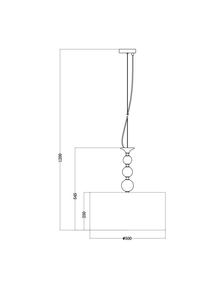 Pendant lamps with lampshade - Zuma Line REA II Pendant Lamp Black E27 60W RLD93163-1B. - product kolory-swiatla.pl 3