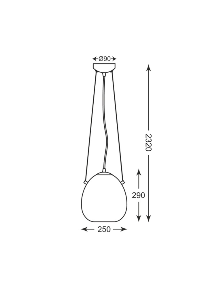 Glass pendant lamps - Zuma Line MOON Pendant Lamp E27 60W P19066B-D25. - product kolory-swiatla.pl 3