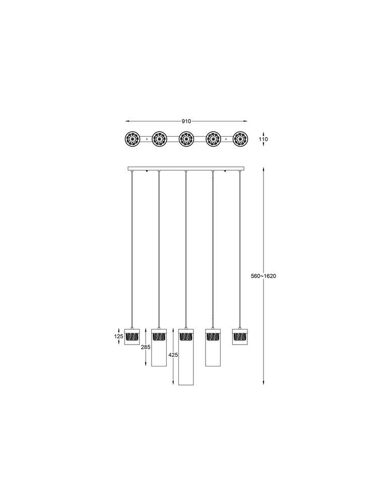 Pendant lamps on a strip - Zuma Line GEM Pendant Lamp Chrome G9 28W P0389-05E-B5AC. - product kolory-swiatla.pl 3