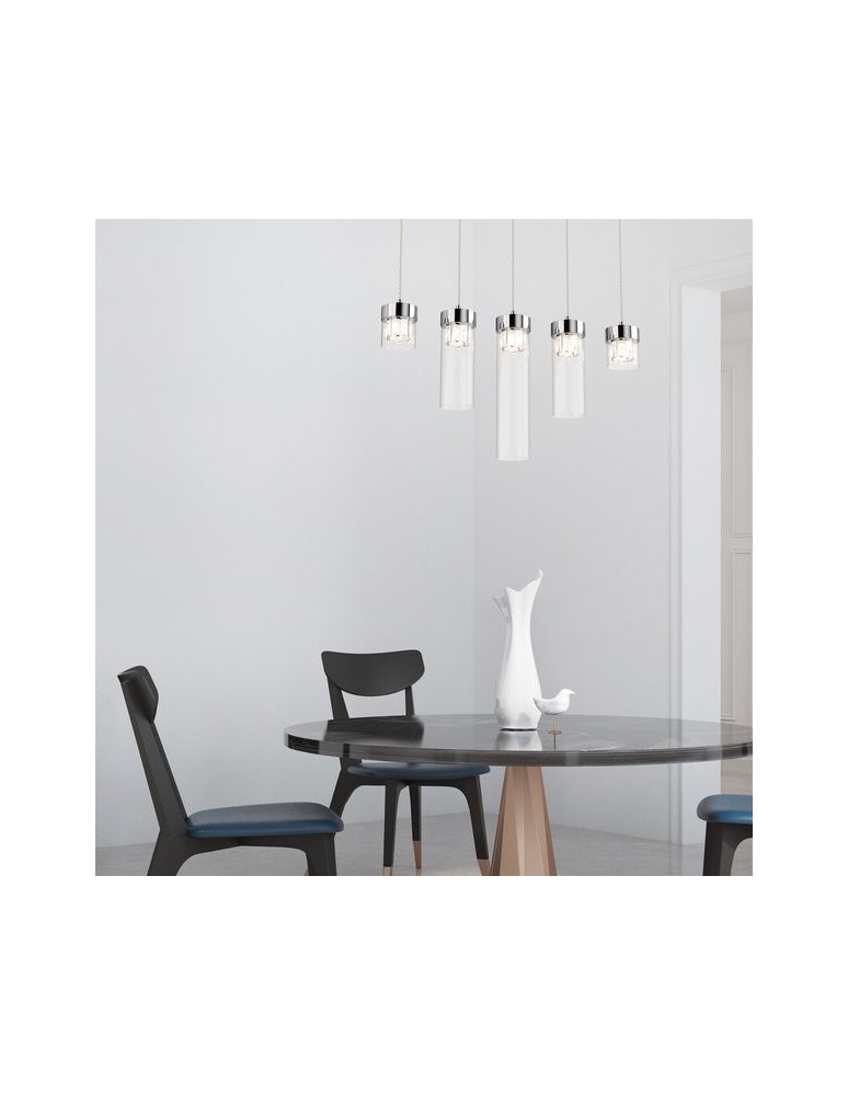 Pendant lamps on a strip - Zuma Line GEM Pendant Lamp Chrome G9 28W P0389-05E-B5AC. - product kolory-swiatla.pl 4