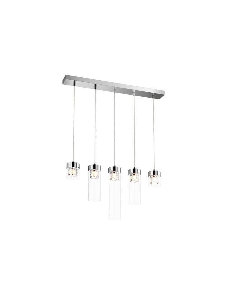 Pendant lamps on a strip - Zuma Line GEM Pendant Lamp Chrome G9 28W P0389-05E-B5AC. - product kolory-swiatla.pl 1