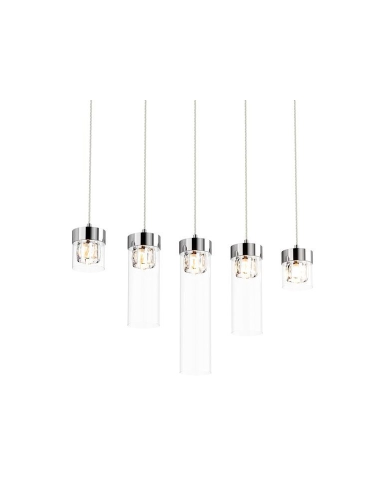 Pendant lamps on a strip - Zuma Line GEM Pendant Lamp Chrome G9 28W P0389-05E-B5AC. - product kolory-swiatla.pl 2