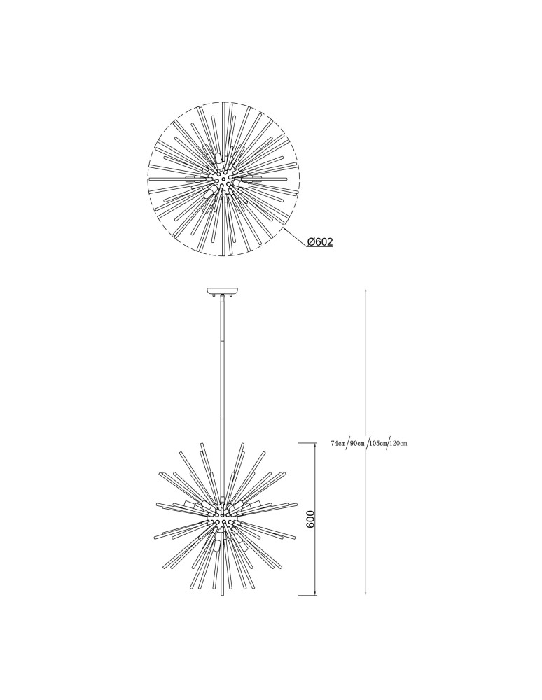 Modern chandeliers - Zuma Line URCHIN Pendant Lamp Chrome G9 42W P0491-09F-F4AN. - product kolory-swiatla.pl 3