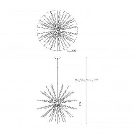 Zuma Line URCHIN Lampa Wisząca G9 42W P0491-09C-F7DY