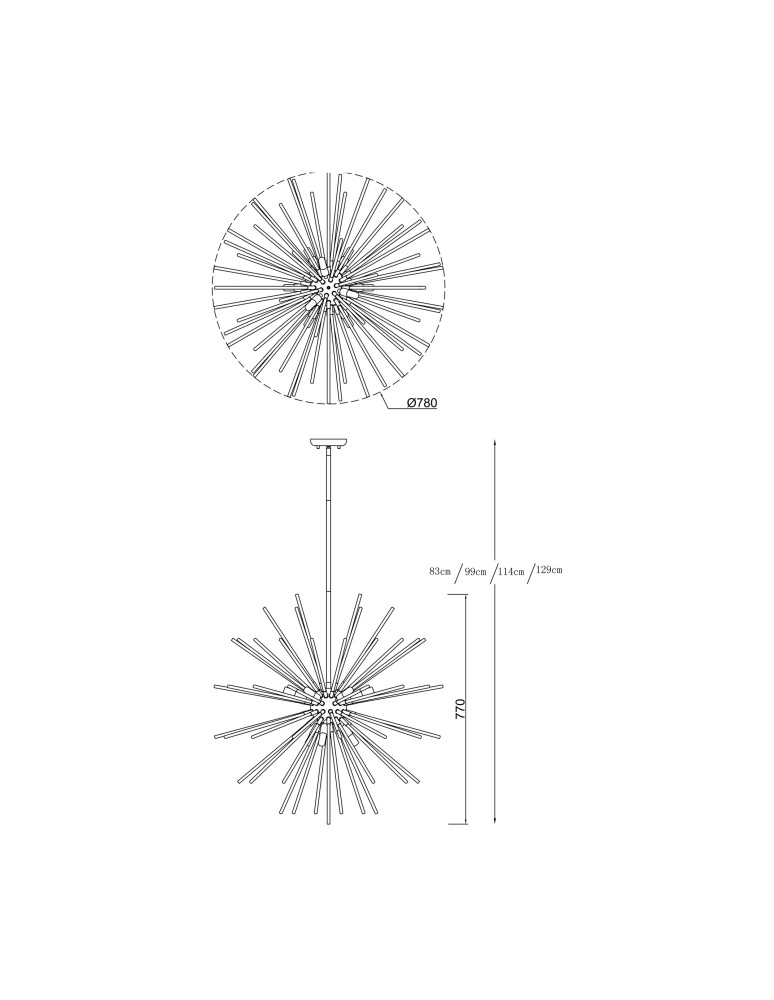 Modern chandeliers - Zuma Line URCHIN 42W G9 P0491-09C-F7DY Pendant Lamp. - product kolory-swiatla.pl 4