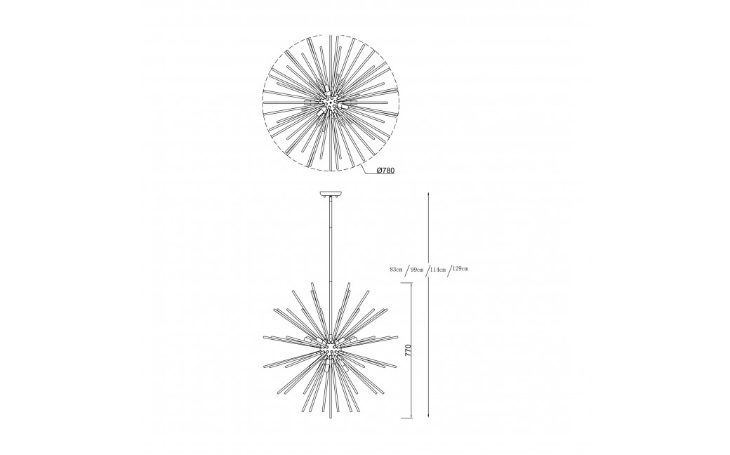 Zuma Line URCHIN Lampa Wisząca G9 42W P0491-09C-F7DY