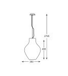 Glass pendant lamps - Zuma Line BRESSO Pendant Lamp E27 60W P19066A-D38. - product 3