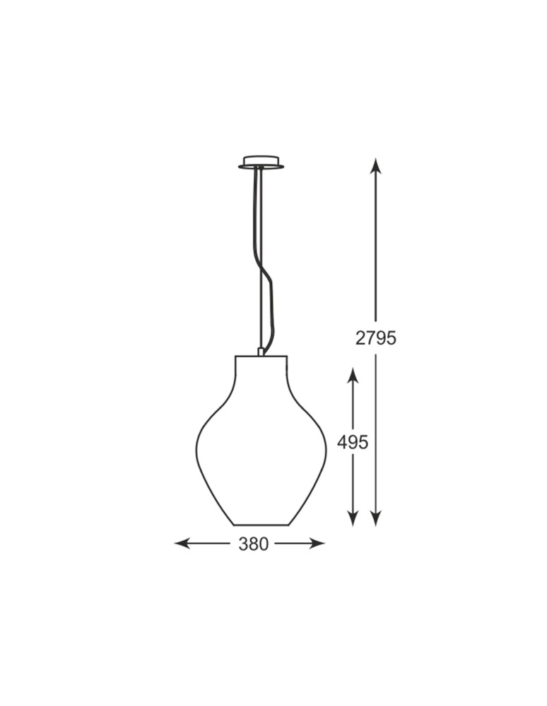 Glass pendant lamps - Zuma Line BRESSO Pendant Lamp E27 60W P19066A-D38. - product kolory-swiatla.pl 3