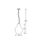 Glass pendant lamps - Zuma Line BRESSO Pendant Lamp E27 60W P19066A-D28. - product 3