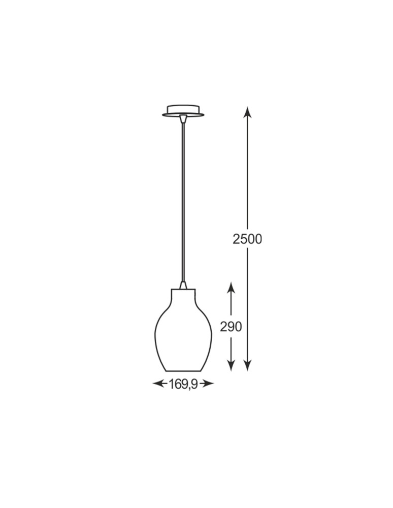Glass pendant lamps - Zuma Line BRESSO Pendant Lamp E27 60W P19066A-D18. - product kolory-swiatla.pl 3