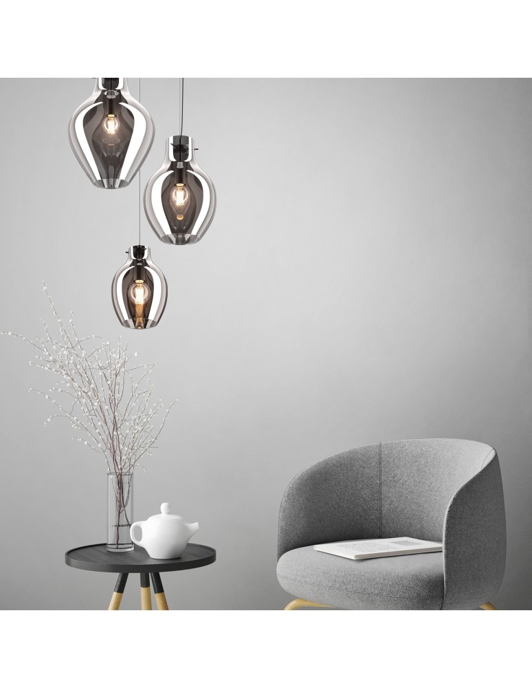 Glass pendant lamps - Zuma Line BRESSO Pendant Lamp E27 60W P19066A-D28. - product kolory-swiatla.pl 4