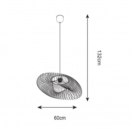 Zuma Line ALICE Lampa Wisząca E27 60W P18230-D60-BK