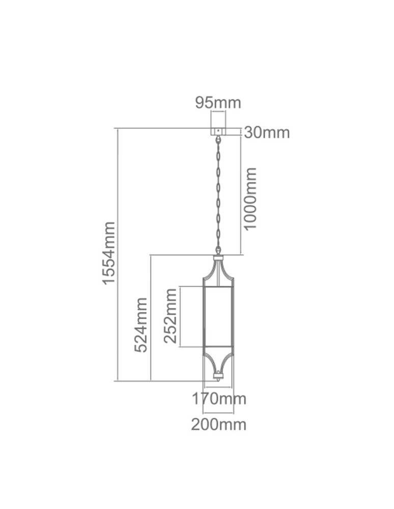 Hampton style pendant lamps - Orlicki Design Pendant E27 15W Lunga Cromo - product kolory-swiatla.pl 3