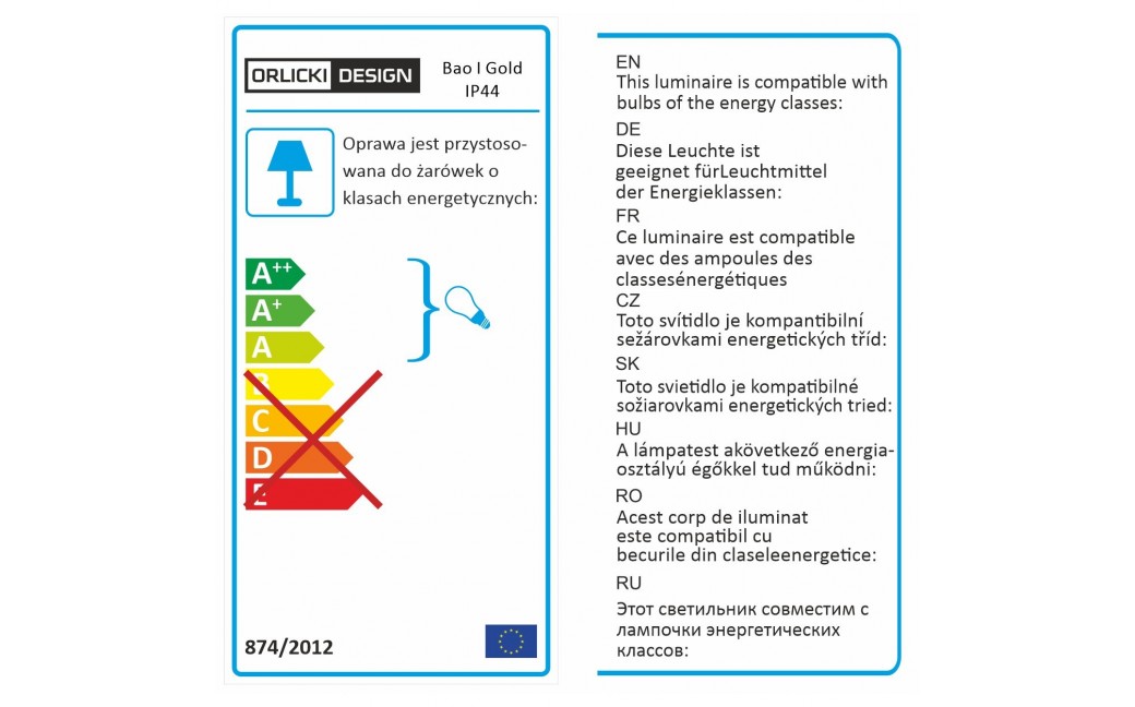 Orlicki Design WISZĄCA G9 9W Bao I Gold IP44