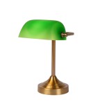 Reading table lamps - Lucide Banker Lamp E14 W22cm H30cm Glass green/ Bronze 17504/01/03 - product 1