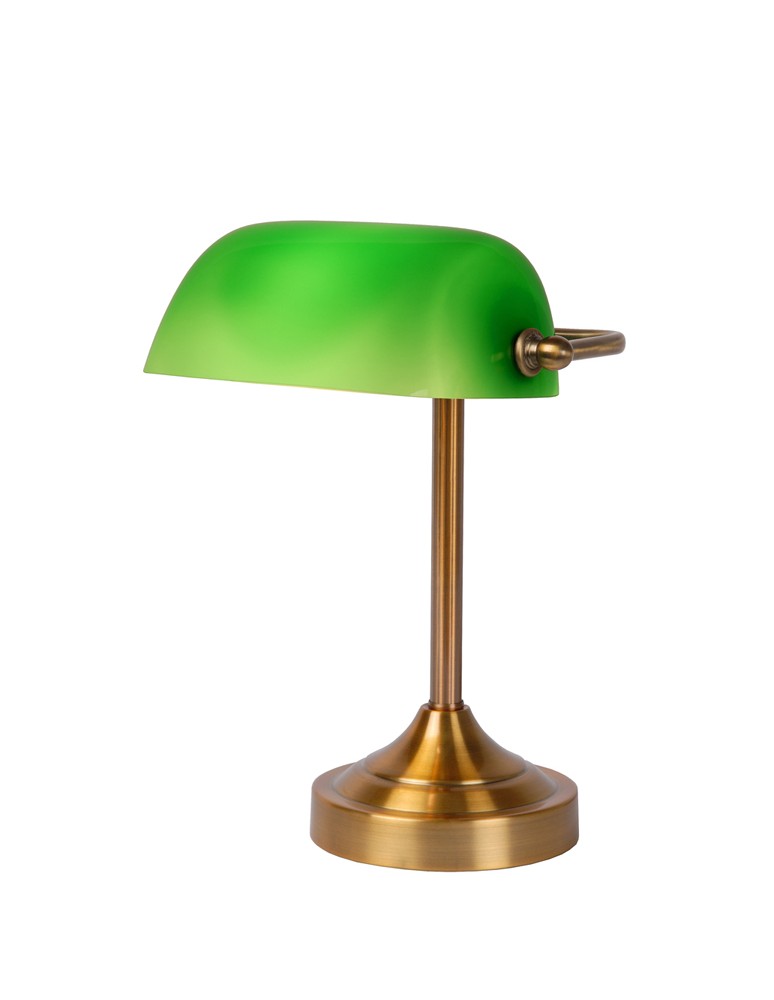 Reading table lamps - Lucide Banker Lamp E14 W22cm H30cm Glass green/ Bronze 17504/01/03 - product kolory-swiatla.pl 1