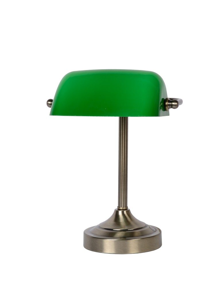 Reading table lamps - Lucide Banker Lamp E14 W22cm H30cm Glass green/ Bronze 17504/01/03 - product kolory-swiatla.pl 4