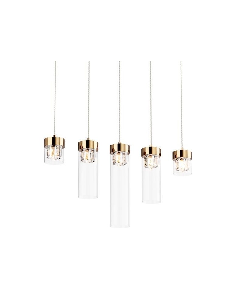 Glamour pendant lamps - Zuma Line GEM Gold G9 28W P0389-05E-F7AC Pendant Lamp. - product kolory-swiatla.pl 2
