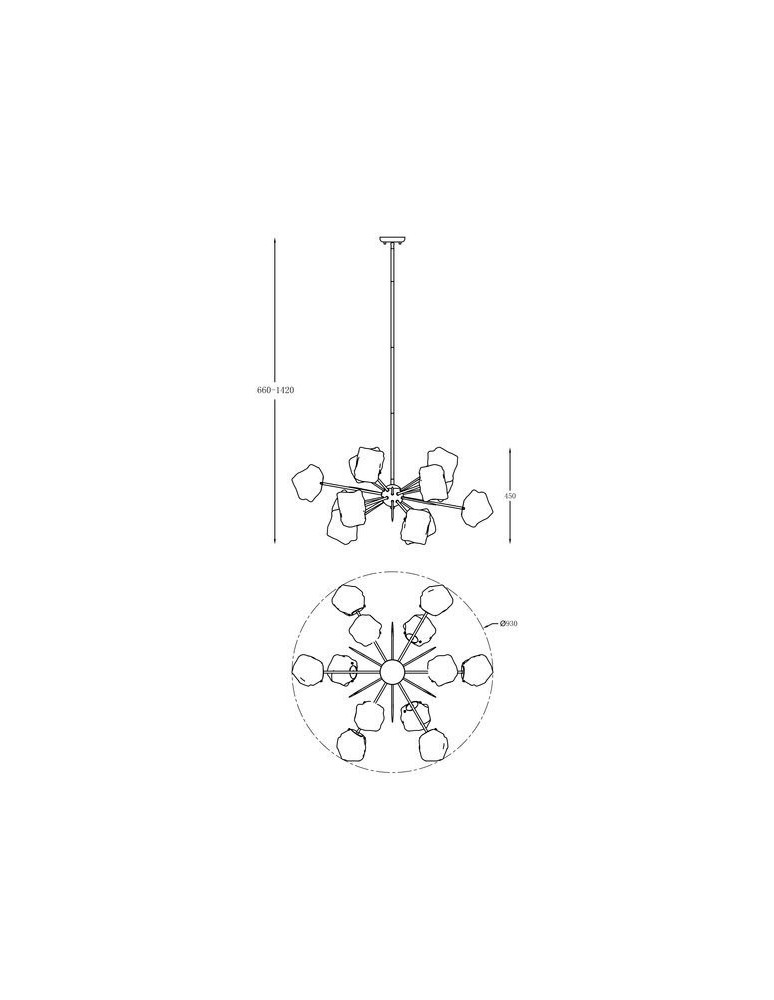 Modern chandeliers - Zuma Line ROCK Gold G9 28W P0488-12P-U8AC Pendant Lamp. - product kolory-swiatla.pl 3