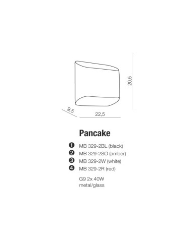 Azzardo PANCAKE AMBER 2xG9 Ścienna Bursztynowy AZ0113 - produkt 2